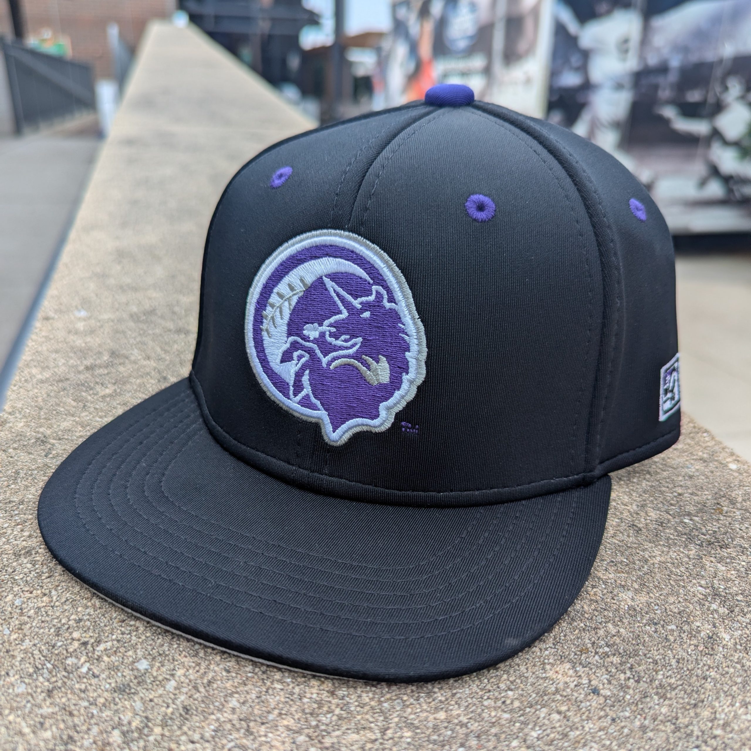 Utica Unicorns BP baseball cap from The Game, black with purple