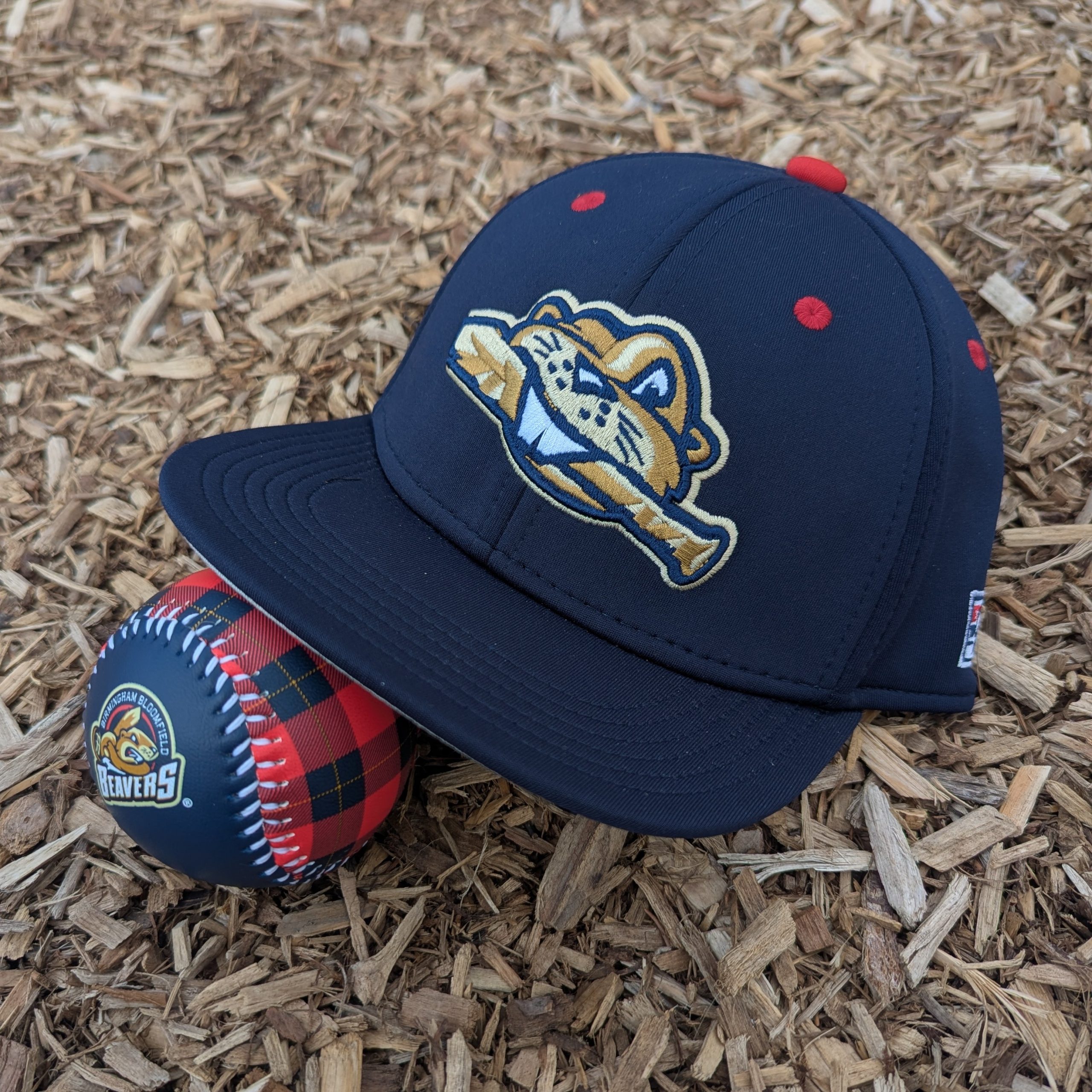 USPBL Birmingham Bloomfield Beavers BP batting practice cap from The Game, navy with red details