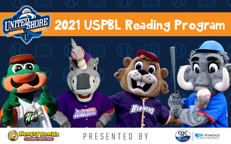 USPBL 2021 Reading Program graphic with mascots