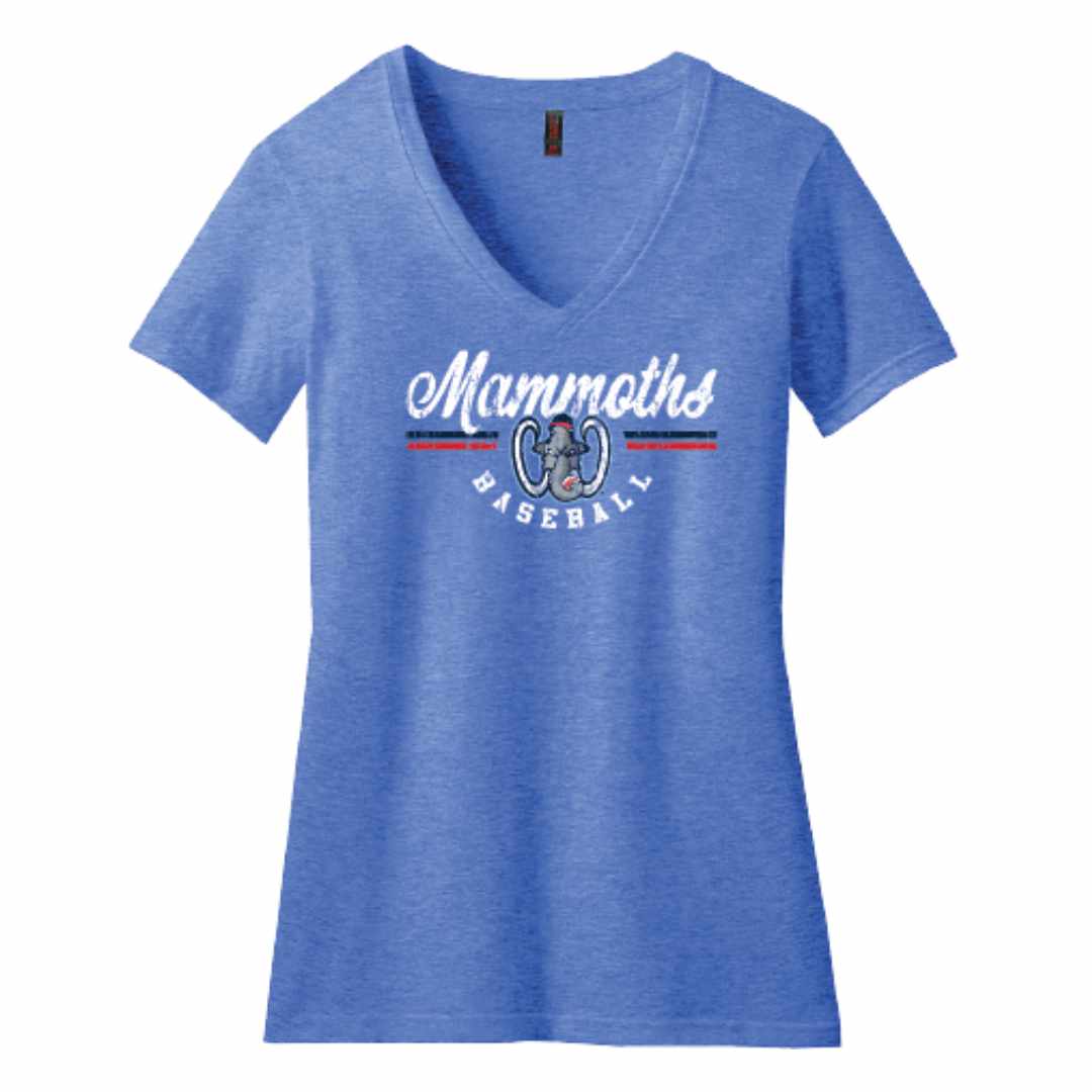 blue Woolly Mammoths Script V-neck tee