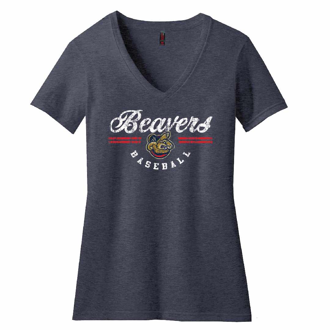Beavers Script V-neck tee