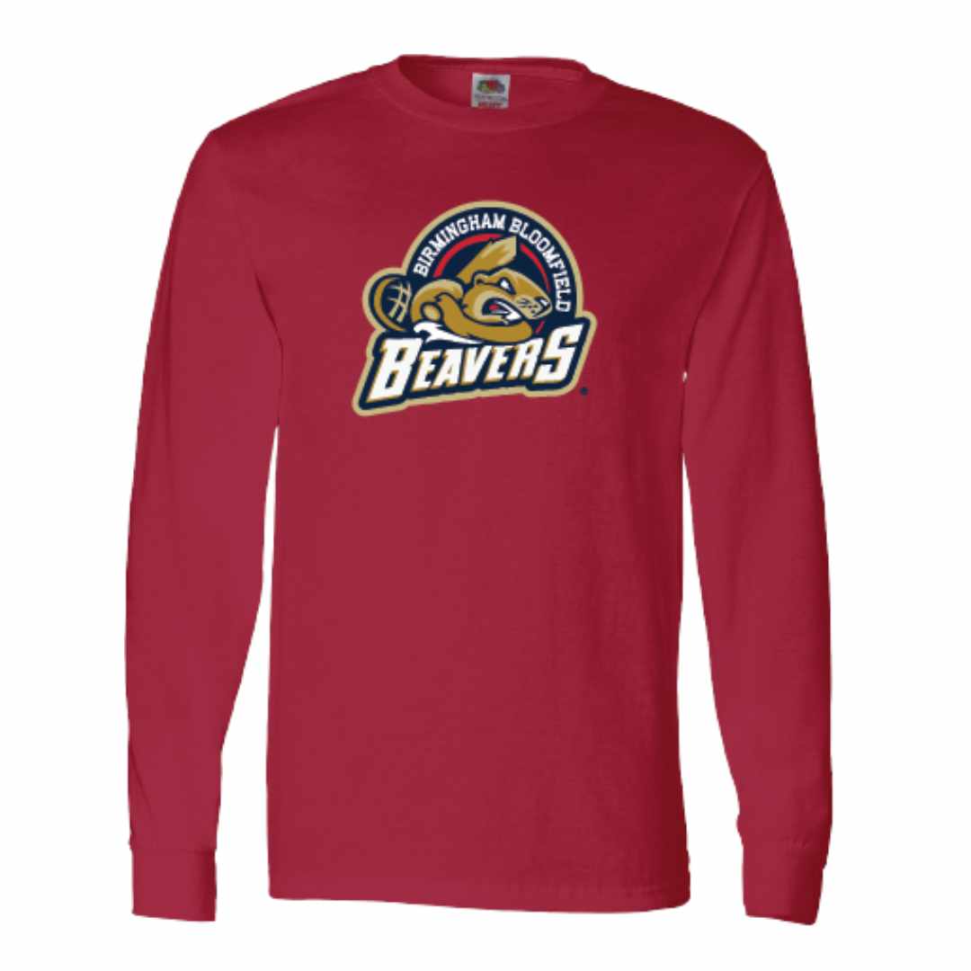 Beavers red Long Sleeve Primary tee