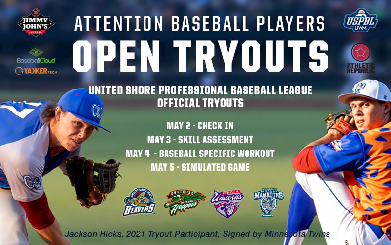 2023 USPBL Tryouts - United Shore Professional Baseball League (USPBL)