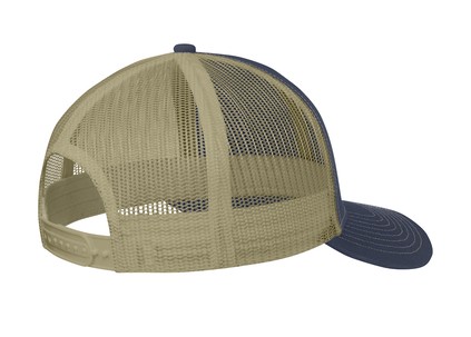 C112 Navy Khaki back patch mesh trucker hat