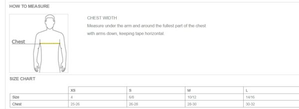 PC380Y Youth Drifit Size Chart