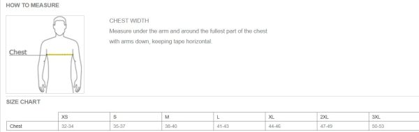 ST6040 Classic Raglan Size Chart