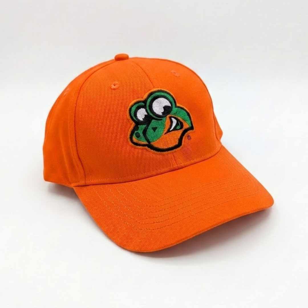 Eastside Diamond Hoppers youth Velcro closure baseball cap in orange on white background