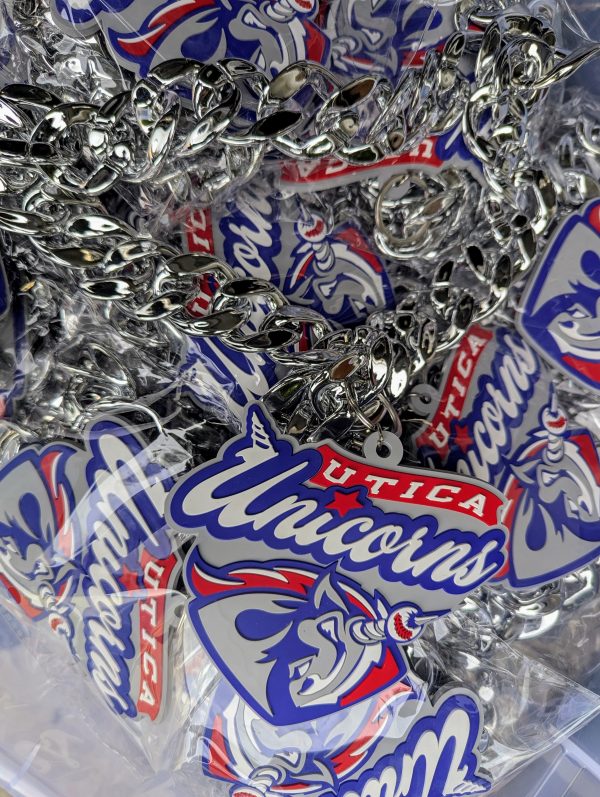 Utica Unicorns home run silver chain necklace