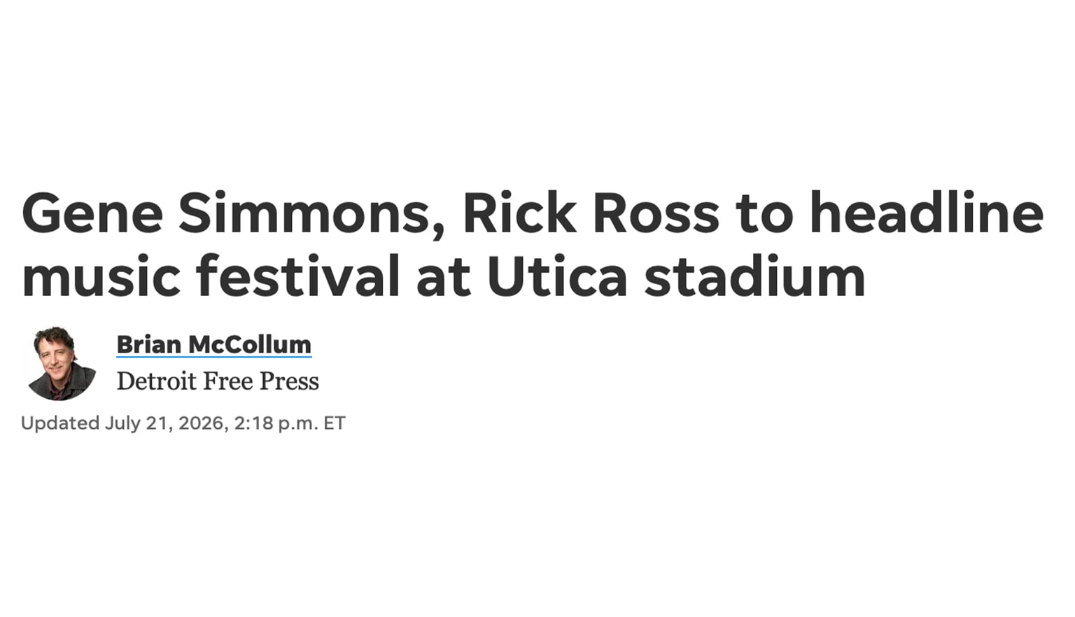 Gene Simmons, Rick Ross to headline music festival at Utica stadium - USPBL powered by Mortgage Matchup