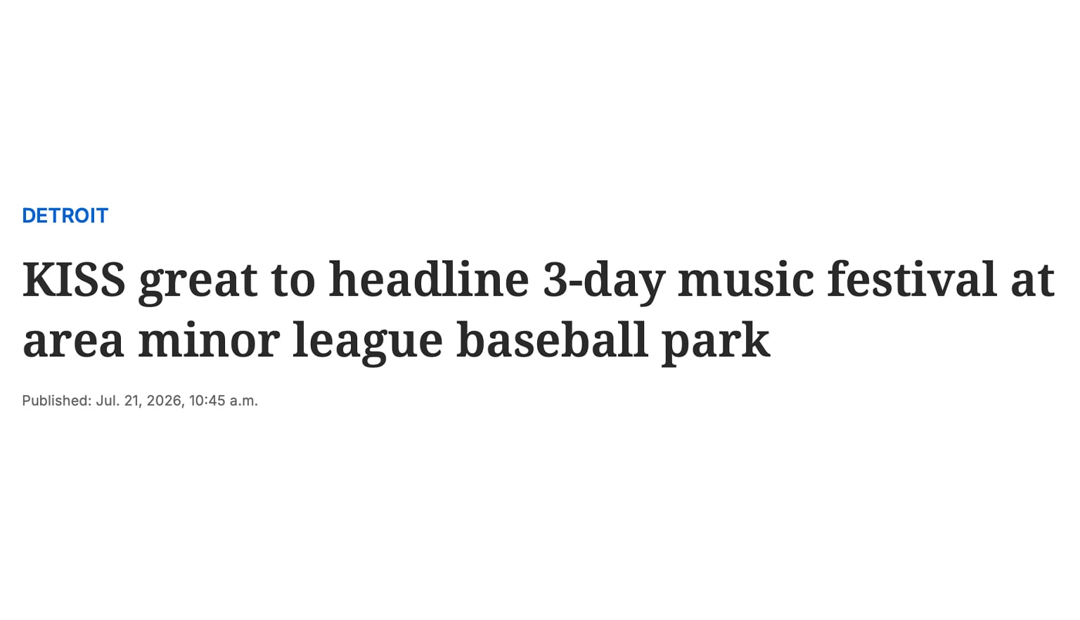 KISS great to headline 3-day music festival at area minor league baseball park - USPBL powered by Mortgage Matchup