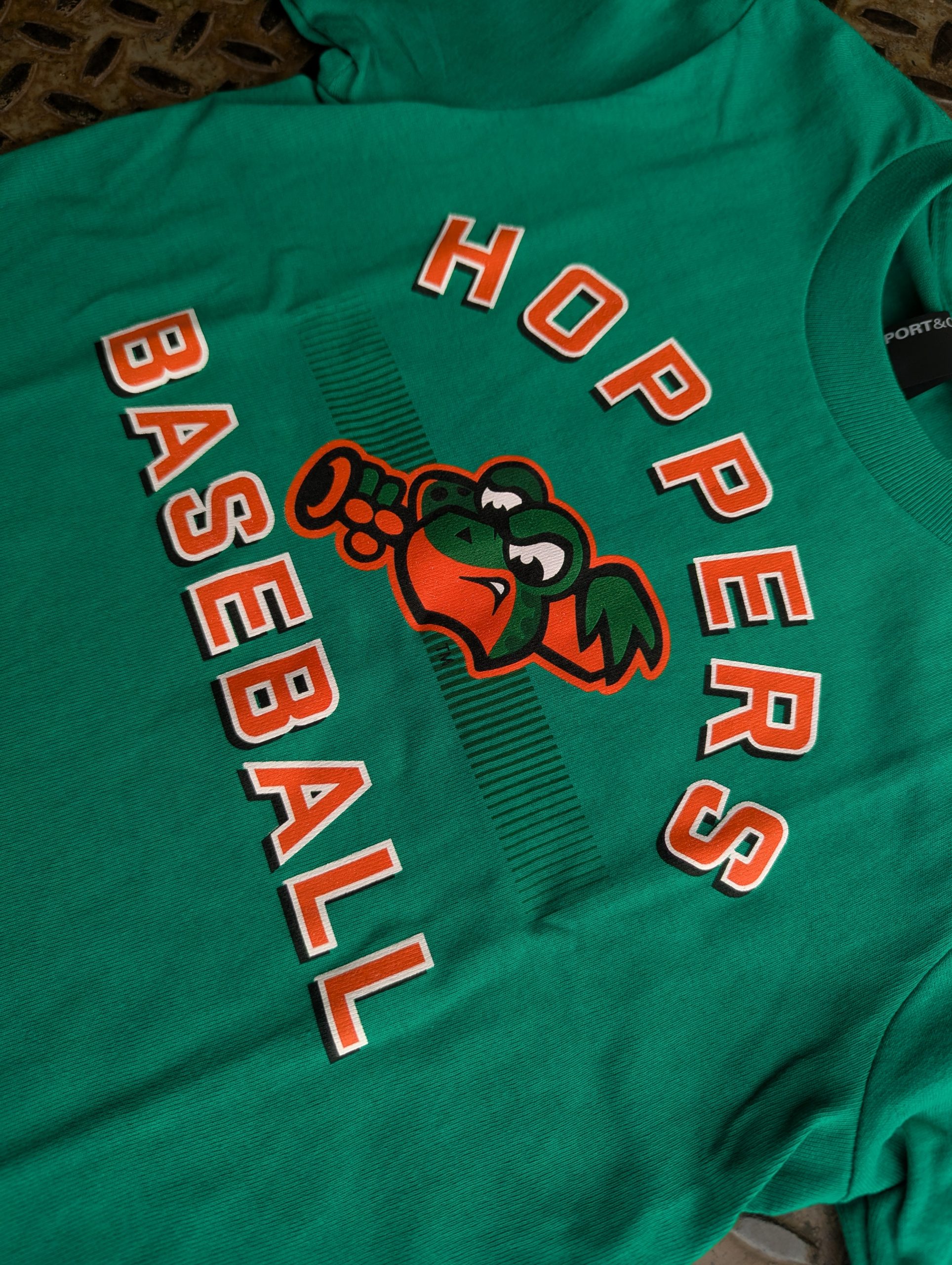 close up of Diamond Hoppers youth Fresh Tee in green