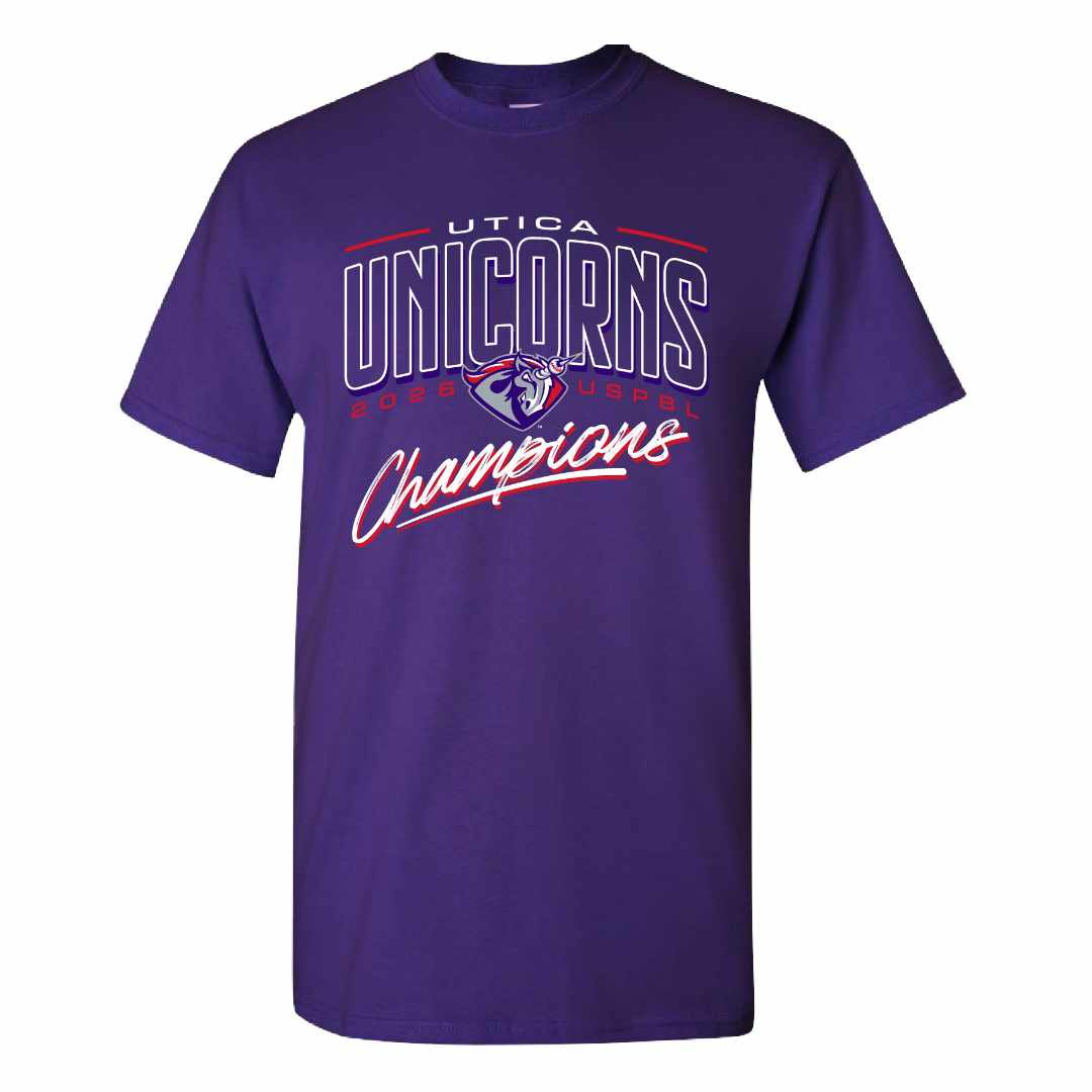 purple Championship Tee Mockup Utica Unicorns 2026